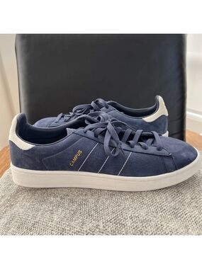 ADIDAS Campus Blue Suede White Gold Sneakers Retro Academia Casual Skater